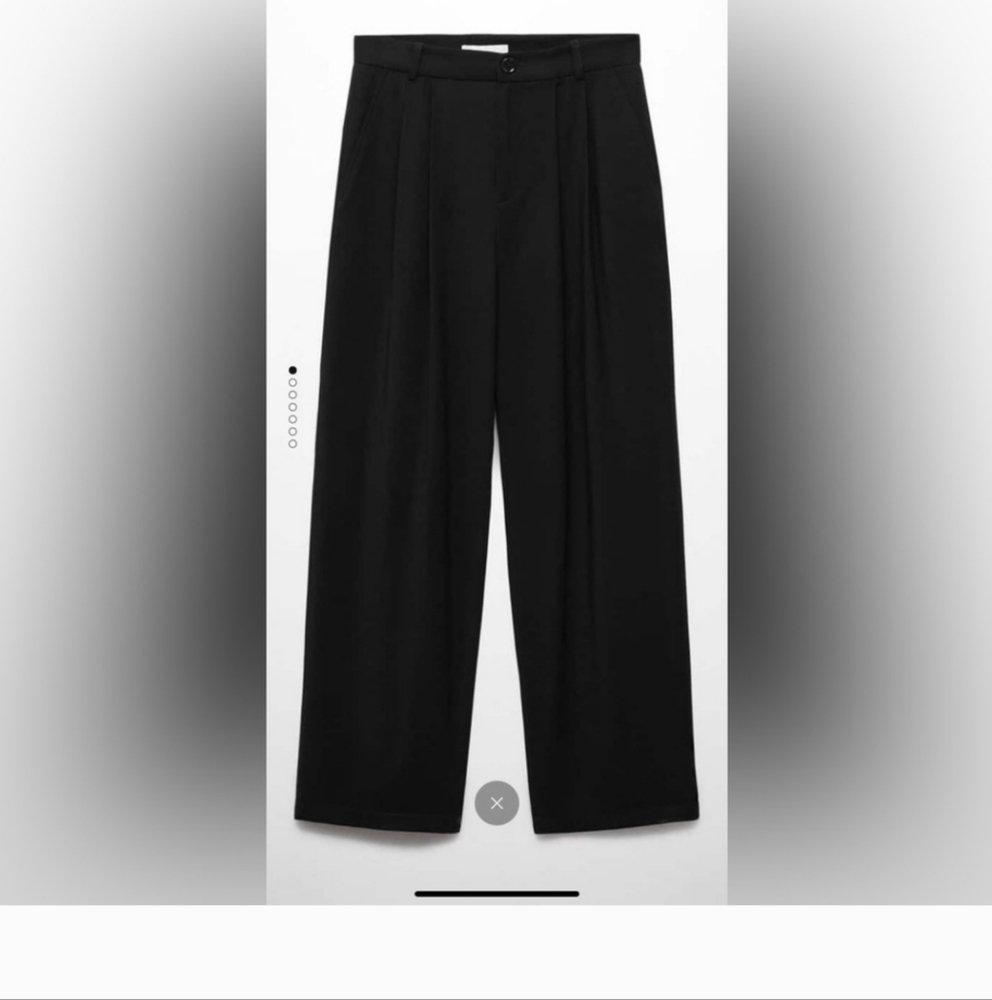 NWOT Mango Wide Leg Pants With Pleats - Picture 2 of 3